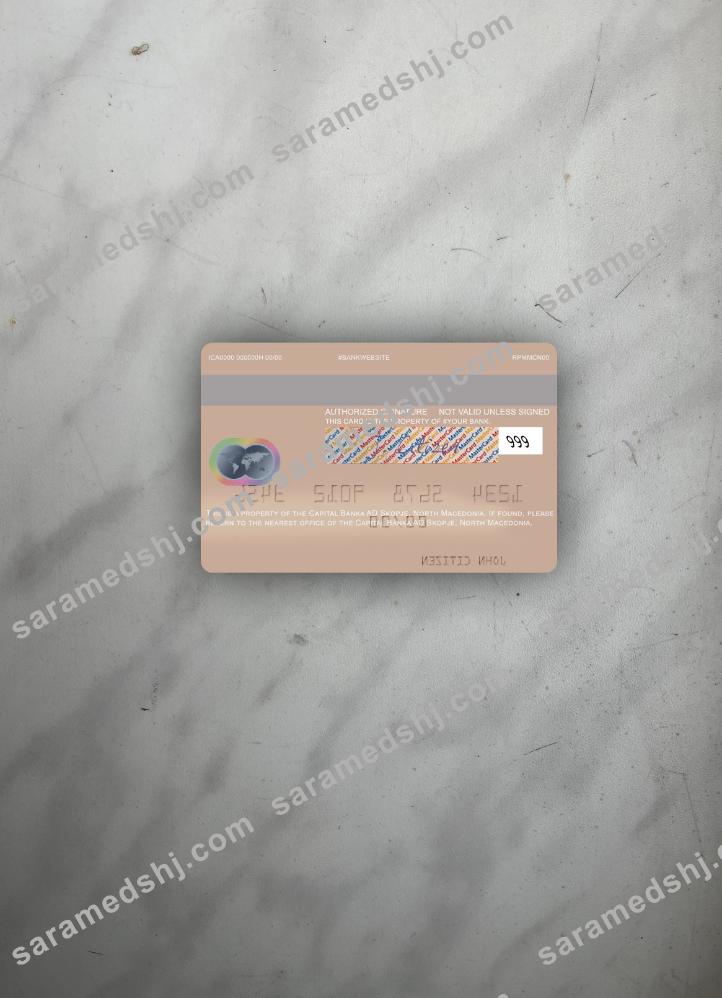 North Macedonia Capital Banka AD Skopje mastercard photolook back